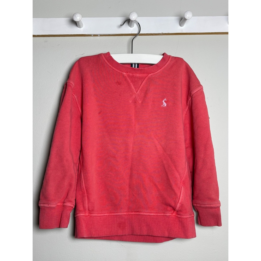 Joules Monique Girls Bright Pink Crewneck Sweatshirt Size 6Y
